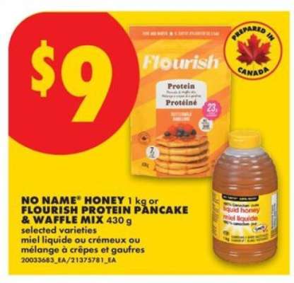 NO NAME Honey 1 kg or FLOURISH Protein Pancake & Waffle Mix 430 g