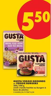 GUSTA VEGGIE GROUNDS or VEGGIE BURGERS