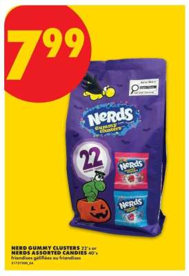NERD GUMMY CLUSTERS 22's or NERDS ASSORTED CANDIES 40's