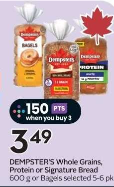 DEMPSTER'S Whole Grains, Protein or Signature Bread