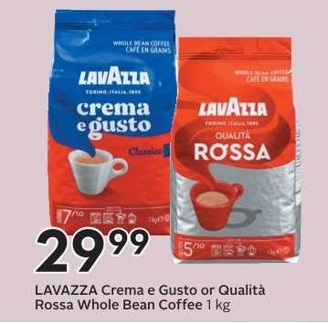 LAVAZZA Crema e Gusto or Qualità Rossa Whole Bean Coffee 1 kg