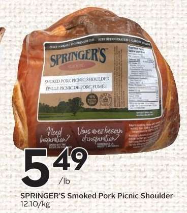 SPRINGER'S Smoked Pork Picnic Shoulder