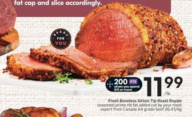 Fresh Boneless Sirloin Tip Roast Royale