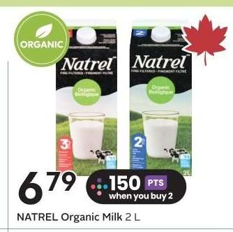 Natrel Organic Milk 2 L