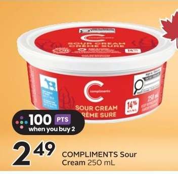 COMPLIMENTS Sour Cream 250 mL