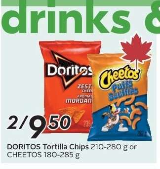 DORITOS Tortilla Chips or CHEETOS