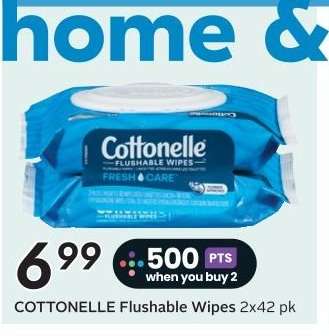 COTTONELLE Flushable Wipes 2x42 pk