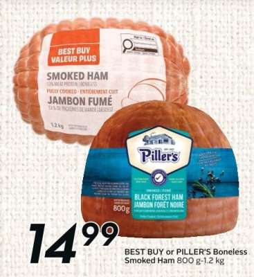 BEST BUY or PILLER'S Boneless Smoked Ham