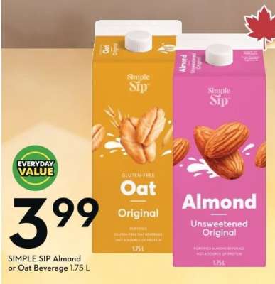 SIMPLE SIP Almond or Oat Beverage