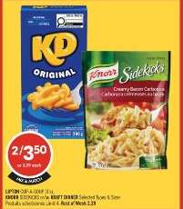 KNORR SIDEKICKS or KRAFT DINNER