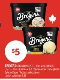 BREYERS CREAMERY STYLE (1.41L) or/or BLENDS