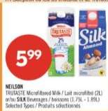 NEILSON TRUTASTE Microfiltered Milk or SILK Beverages