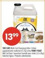 TIDY CATS Multi-Cat Clumping Litter / FANCY FEAST Wet Cat Food