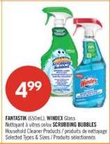 FANTASTIK (650mL), WINDEX Glass Nettoyant à vitres et/ou SCRUBBING BUBBLES