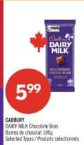Cadbury Dairy Milk Chocolate Bars