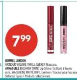 RIMMEL LONDON WONDER'VOLUME THRILL SEEKER Mascara, ANNABELLE BIGSHOW SHINE Lip Shine