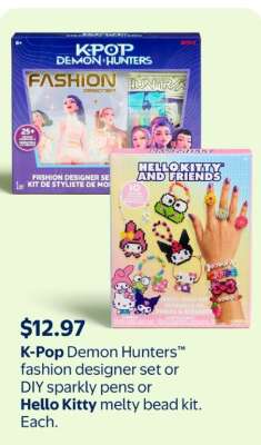 K-Pop Demon Hunters Fashion Designer Set or Hello Kitty Melty Bead Kit