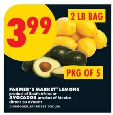 FARMER’S MARKET™ LEMONS or AVOCADOS