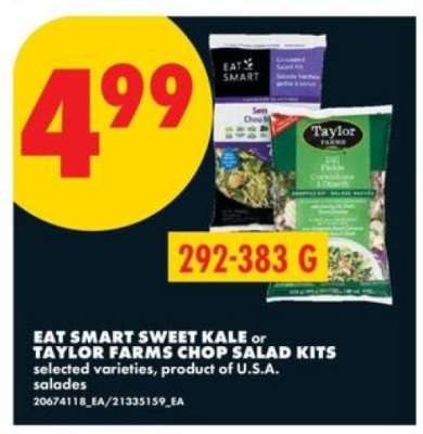 EAT SMART SWEET KALE or TAYLOR FARMS CHOP SALAD KITS