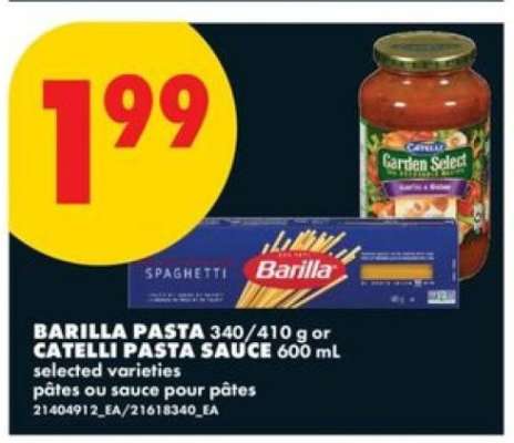 BARILLA PASTA or CATELLI PASTA SAUCE