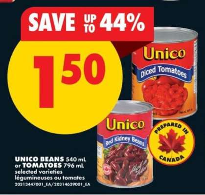 UNICO BEANS or TOMATOES