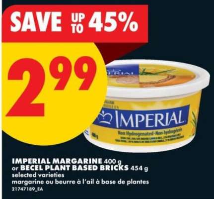IMPERIAL MARGARINE 400 g or BECEL PLANT BASED BRICKS 454 g