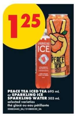 PEACE TEA ICED TEA or SPARKLING ICE SPARKLING WATER