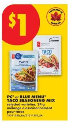 PC or Blue Menu Taco Seasoning Mix
