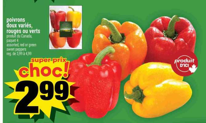 poivrons doux variés, rouges ou verts