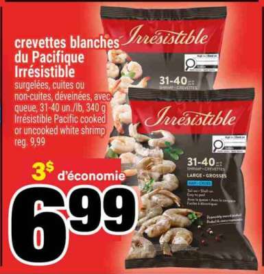 CREVETTES BLANCHES DU PACIFIQUE IRRÉSISTIBLE