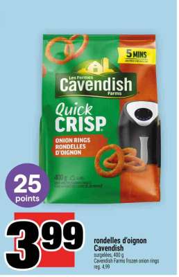 rondelles d'oignon Cavendish