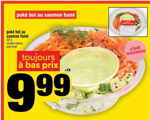 poké bol au saumon fumé