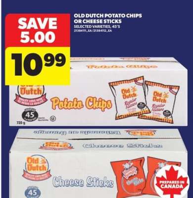 Old Dutch Potato Chips or Cheese Sticks