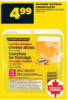 NO NAME Natural Cheese Slices