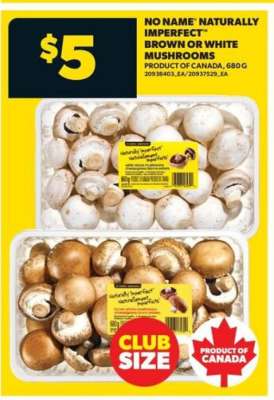 No Name Naturally Imperfect Brown or White Mushrooms