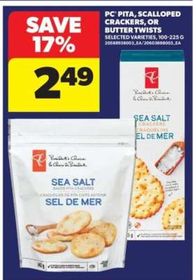 PC Pita, Scalloped Crackers, or Butter Twists