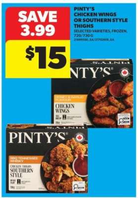 Pinty's Chicken Wings or Southern Style Thighs