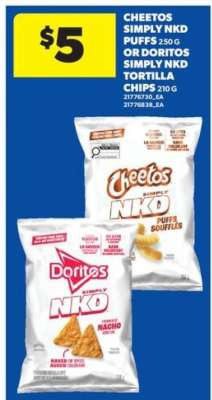 Cheetos Simply NKD Puffs or Doritos Simply NKD Tortilla Chips