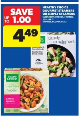 Healthy Choice Gourmet Steamers or Simply Steamers