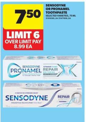 Sensodyne or Pronamel Toothpaste