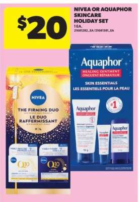 Nivea or Aquaphor Skincare Holiday Set