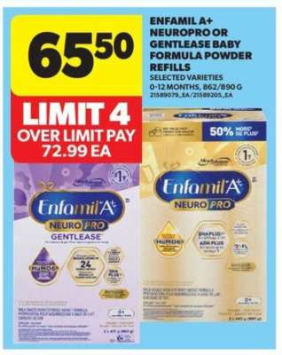 Enfamil A+ NeuroPro or Gentlease Baby Formula Powder Refills