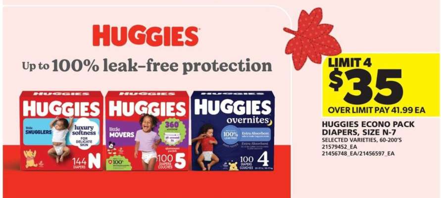 Huggies Econo Pack Diapers, Size N-7