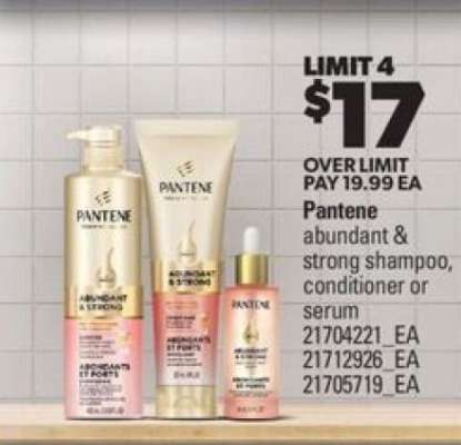 PANTENE Abundant & Strong Shampoo, Conditioner or Serum