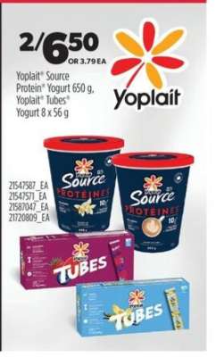Yoplait Source Protein Yogurt & Yoplait Tubes