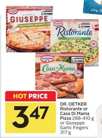 DR. OETKER Ristorante or Casa Di Mama Pizza or Giuseppe Garlic Fingers
