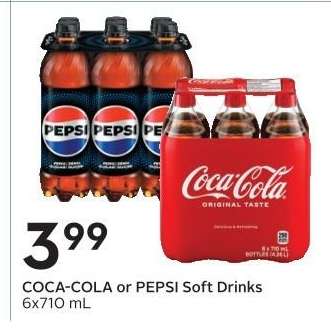 COCA-COLA or PEPSI SOFT DRINKS