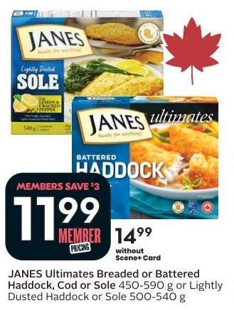 JANES Ultimates Breaded or Battered Haddock, Cod or Sole