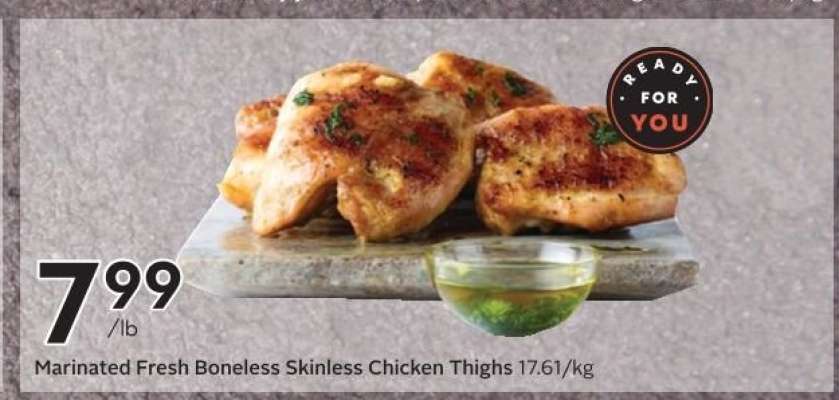 Marinated Fresh Boneless Skinless Chicken Thighs