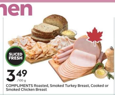 COMPLIMENTS Roasted, Smoked Turkey Breast, Cooked or Smoked Chicken Breast